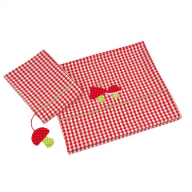 Babybettw�sche Gl�ckspilz Karo rot