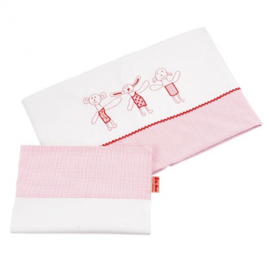 Babybettw�sche Karo rosa B�r Lolla Rossa