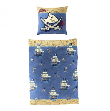 Kinderbettw�sche Capt`n Sharky Landkarte Piratenschiff