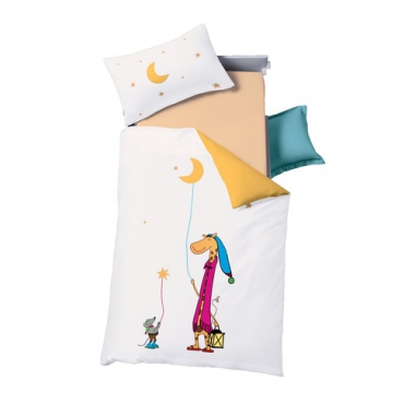 Kinderbettw�sche wei�-gelb Fleuresse