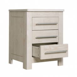 Nachttisch Jannik von Bopita in silber-grau/white wash