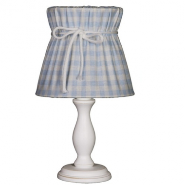Tischlampe wei� mit Punkte in rosa