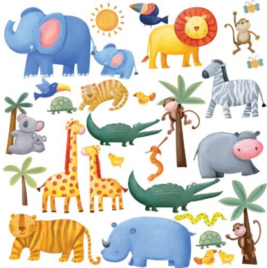 Wandsticker Dschungeltiere