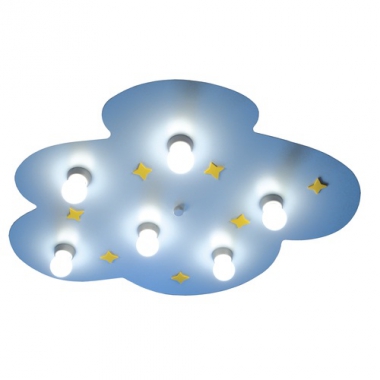 Deckenlampe Wolke Sterne hellblau
