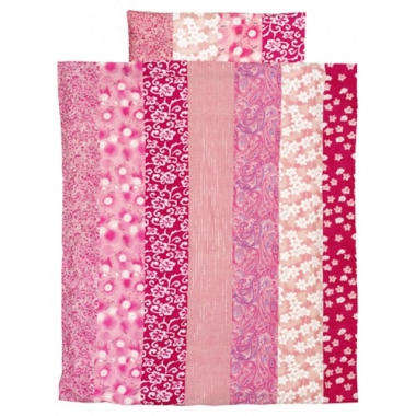 Bettw�sche Patchwork Flower Power rosa-rot