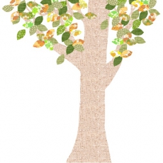 Tapetenbaum gro karo-orange-grn