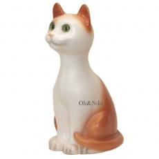 Leuchte Katze, braun-wei�