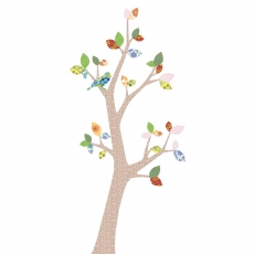Tapetenbaum Vogel braun-grn-bunt