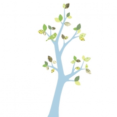 Tapetenbaum Vogel hellblau-grn