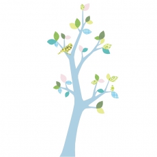 Tapetenbaum Vogel hellblau-grn-trkis
