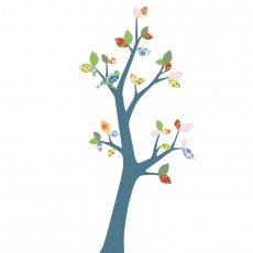 Tapetenbaum Vogel blau-grn-bunt