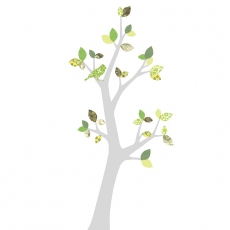 Tapetenbaum Vogel grau-grn