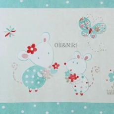 Bord�re Maus t�rkis-rosa