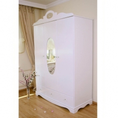 Kleiderschrank 3-t�rig Kristall wei�
