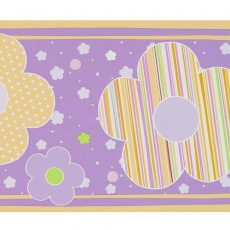 Bord�re Blumen lila-gelb