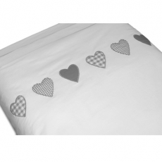 Babybettw�sche Herz wei� grau