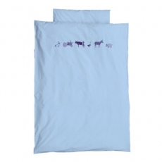 Babybettw�sche Bauernhof hellblau
