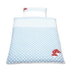 Babybettw�sche Gl�ckspilz Punkte hellblau