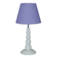 Tischlampe dunkelblau kleines Karo Taftan