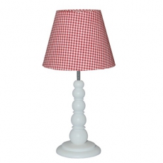 Tischlampe rot kleines Karo Taftan