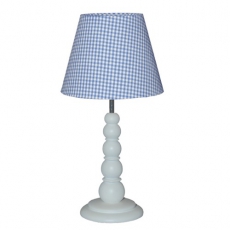 Tischlampe hellblau kleines Karo Taftan