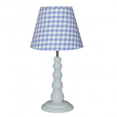 Tischlampe hellblau gro�es Karo Taftan
