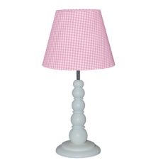 Tischlampe rosa kleines Karo Taftan