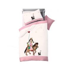 Kinderbettw�sche rosa-wei� Prinzessin Fleuresse