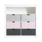 Kommode Mix&Match Doppelt 7 F�cher wei�/anthrazit Bopita