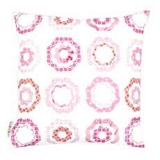 Kissen Ringelrosen wei�-rosa