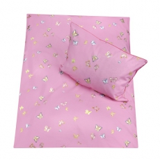 Babybettw�sche rosa Schmetterlinge