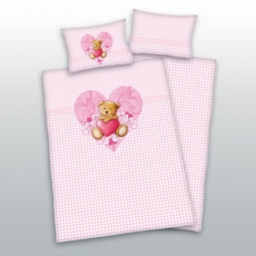 Babybettw�sche B�rchen Karo rosa