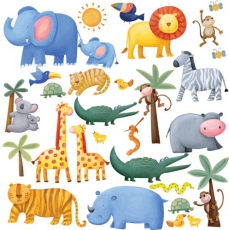 Wandsticker Dschungeltiere