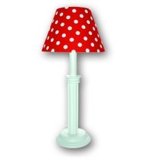 Tischlampe rot-wei� gepunktet