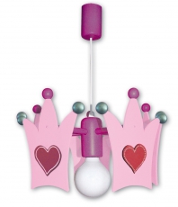 Hngelampe Krone pink-wei