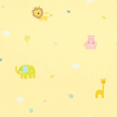 Babytapete Safari in gelb