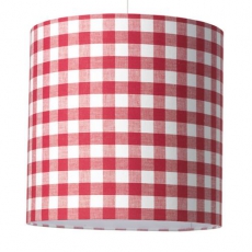 H�ngelampe rot-wei�, gro�es Vichy-Karo Muster