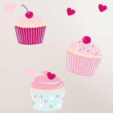 Wandaufkleber Cupcakes
