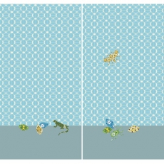 Vorhang-Set Insekten blau