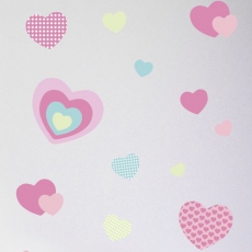 Wandsticker Herzen rosa/lila