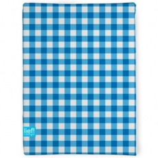 Spannbetttuch blau kariert