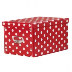 Aufbewahrungsbox mit Deckel rot gepunktet