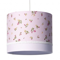 H�ngelampe rosa mit Rosen
