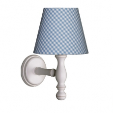 Wandlampe hellblau Vichykaro