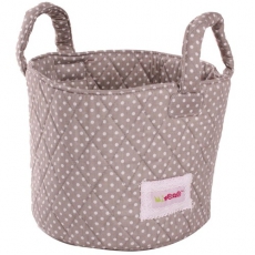 Spielzeugtasche taupe gepunktet