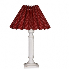 Tischlampe rot, gefaltet