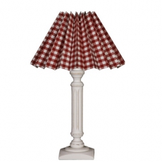 Tischlampe Karo rot, gefaltet
