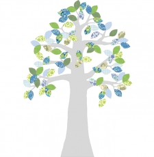 Tapetenbaum grau-blau-grn