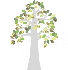Tapetenbaum grau-grn