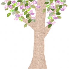 Tapetenbaum gro karo-rosa-grn